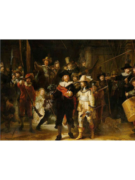 Zaros Lucrări ale lui Rembrandt Lemnos Dreptunghiular Tavă de Servire cu Mânere în Culoare Negru 50x35cm XET-7134 2buc