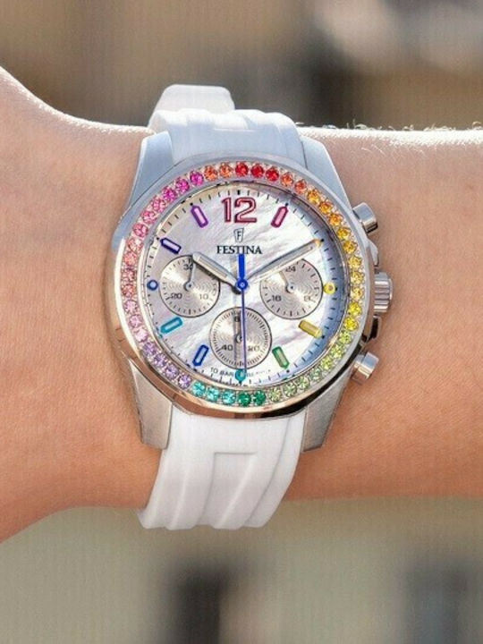 Festina Boyfriend Rainbow Кварцов Часовник с Каучукова Каишка