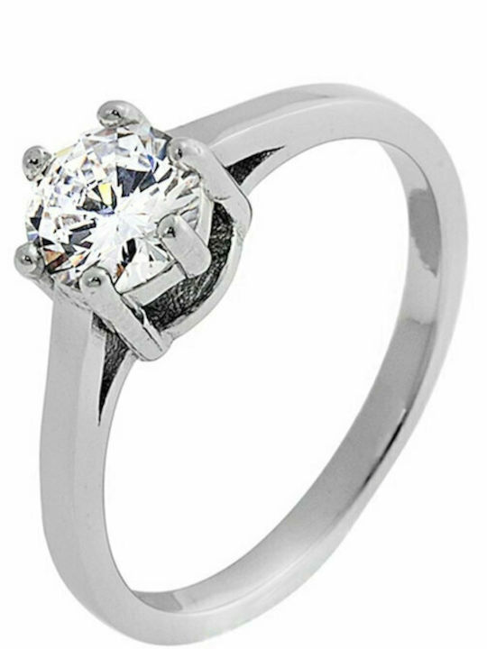 Prince Silvero Single Stone Ring From Silver