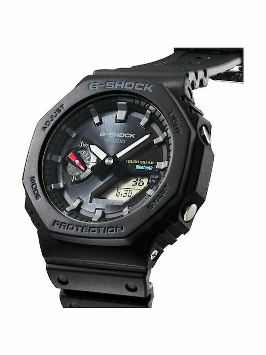 Casio G-Shock Ανδρικό Ρολόι 45.4mm Χρονογράφος Solar με Μαύρο Καουτσούκ Λουράκι