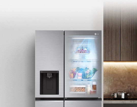 LG Side-by-Side Refrigerator 635lt Total NoFrost H179xW91.3xD73.5cm Inox GSLV70PZTE