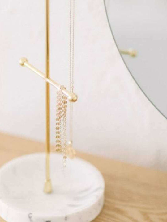 Andrea House Σταντ Κοσμημάτων Μεταλλικό Χρυσό 12x28cm