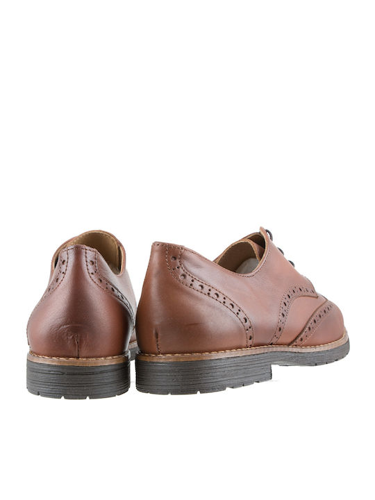 Δερμάτινα Γυναικεία Oxfords σε Ταμπά Χρώμα