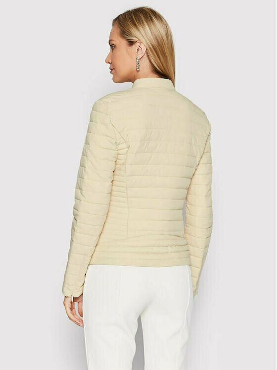 Guess Vona Kurz Damen Puffer Jacke für Winter Beige