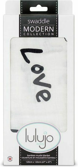 Lulujo Love Πάνα Αγκαλιάς από Μουσελίνα Λευκό 120x120εκ.