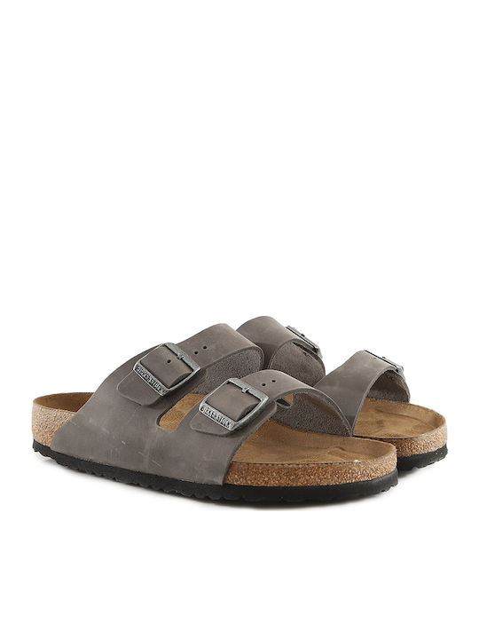 Arizona Soft Footbed Oiled Leather Leder Herrensandalen Iron Regelmäßig Passform