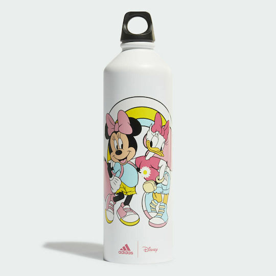 adidas Disney M&D Kids Water Bottle Set from Aluminium Minnie with Screw-on Cap Non Spill White 700ml