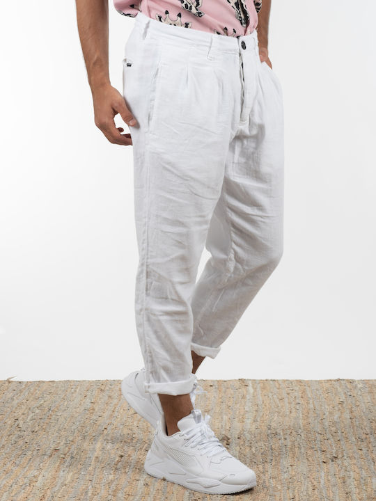 Firenze Pantaloni Elastic Alb