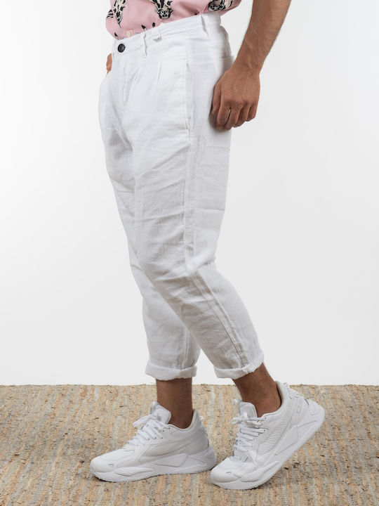 Firenze Pantaloni Elastic Alb