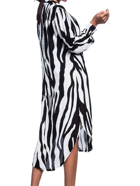 Bluepoint Africanism Γυναικείο Μακρύ Καφτάνι Παραλίας Zebra