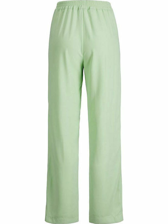 Дамско Текстил Панталон с Ластик Pastel Green
