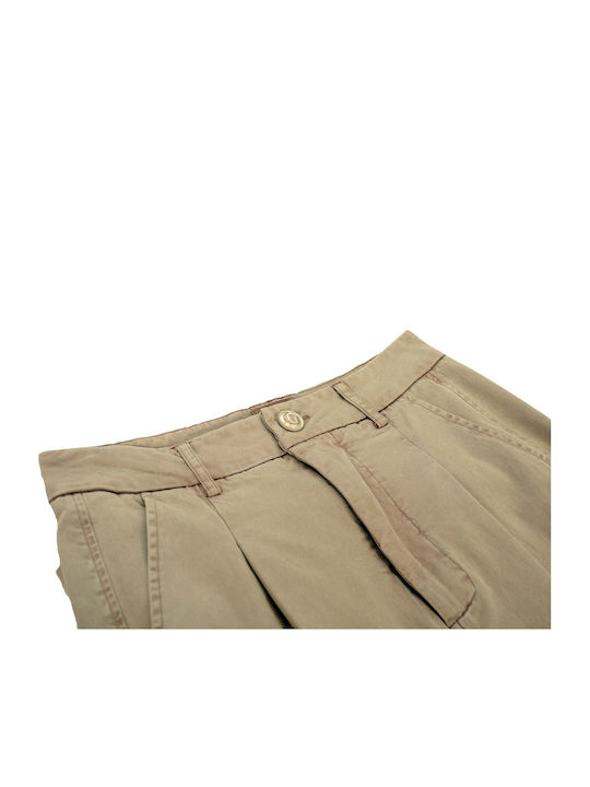 Women's Fabric Flared Trousers Beige