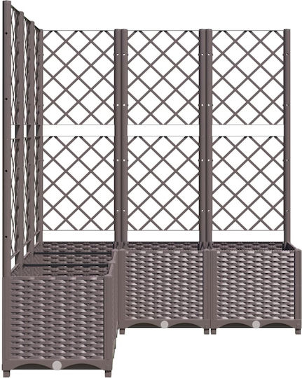 vidaXL Planter Box Plastic Brown 120x120x136cm.