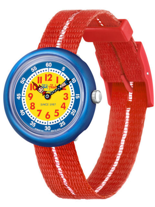 FlikFlak Kids Analog Watch with Fabric Strap Red