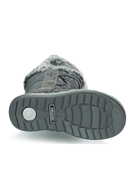 Kids Snow Boots with Laces Gray