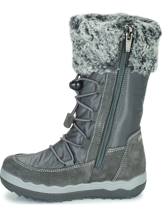 Kids Snow Boots with Laces Gray