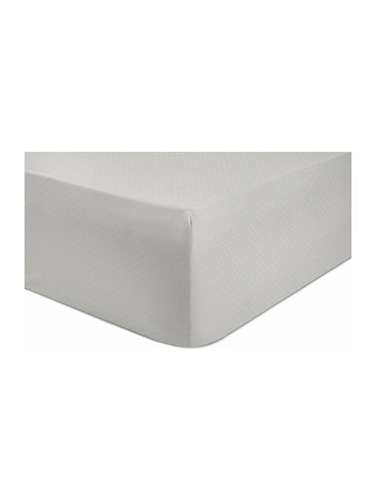 Cannon Sheet King Size with Elastic 180x200+40cm. Imperial Polka Dot Light Grey