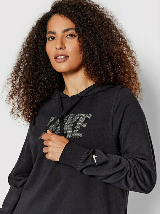 Dri-Fit Lang Damen Sweatshirt mit Kapuze Schwarz