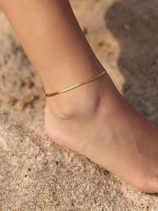 Touch Vergoldete Fußarmband aus Edelstahl Touch Vergoldete Fußarmband aus Edelstahl