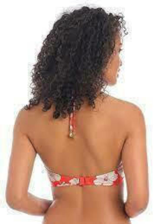 FREYA Hibiscus Beach Halter Bikini Top Sunset AS201204SUT RED