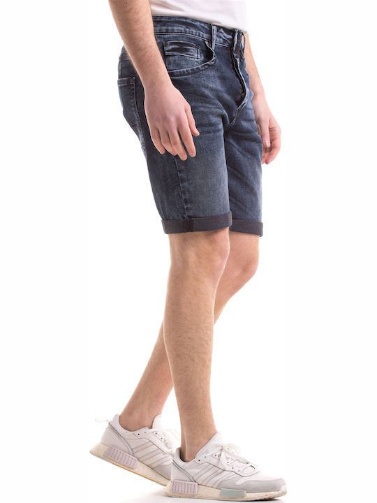 Ferrez Herren Denim Shorts Slim Fit Blau
