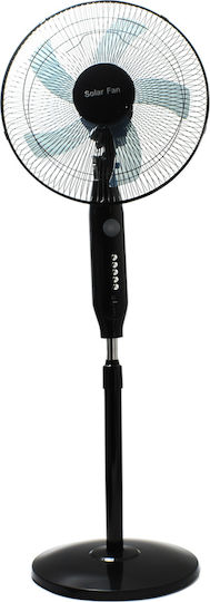 Solar System with Fan Floor-standing Solar Fan 43cm 25W Three Speeds with LED Lamp with USB Charging 000.230.8877