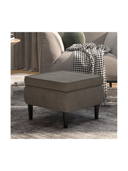 Stool Footstool Upholstered with Fabric Dark Grey 55x54.5x42cm