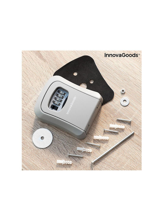 InnovaGoods Lork Wall-mounted Combination Key Holder Metallic with Combination Dial 8.5x4x11.3cm