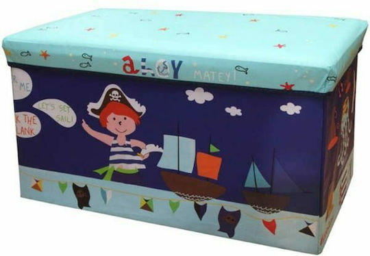 Next Kinderhocker mit Stauraum Faltbar Animal's Train Türkis 60x35x30cm 1Stück TG17-252