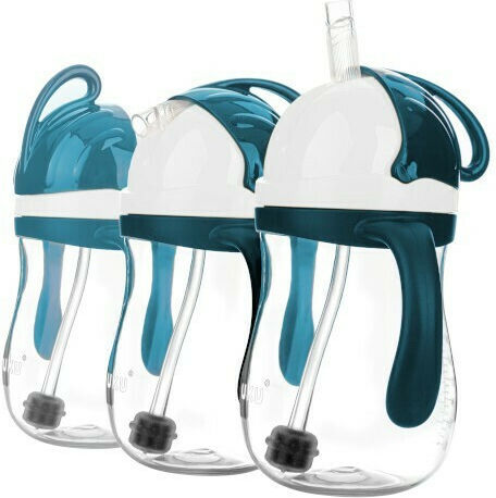 Akuku Baby Cup with Handles and Straw made of Plastic Blue 280ml