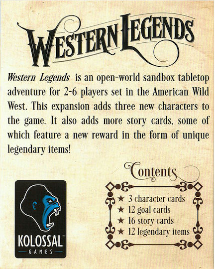 Game Expansion Western Legends: The Good, the Bad, and the Handsome for 2-6 Players 14+ years Matagot
