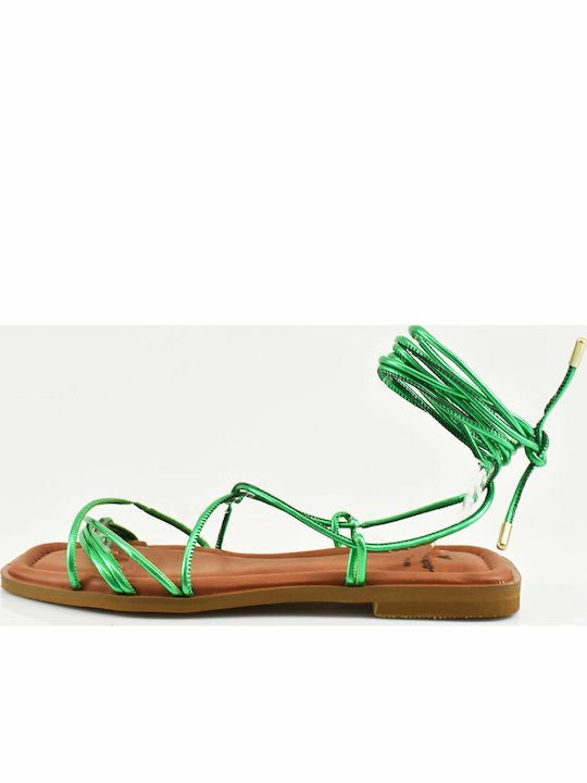 Wired Women's Flat Sandals in Green Color