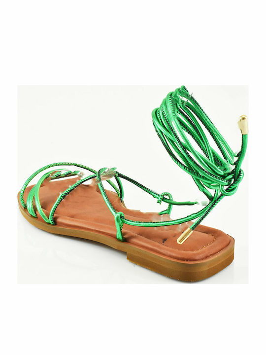 Wired Women's Flat Sandals in Green Color