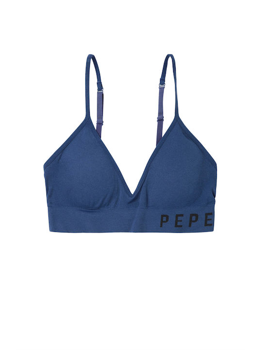 Pepe Jeans Angel Γυναικείο Αθλητικό Μπουστάκι Μπλε με Επένδυση U4F5859PEP-581