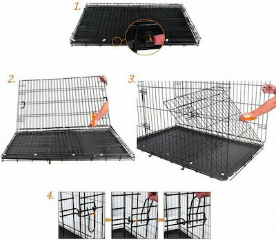 Dog Cage Συρμάτινο Κλουβί Σκύλου με 2 Πόρτες 77.5x48x55cm