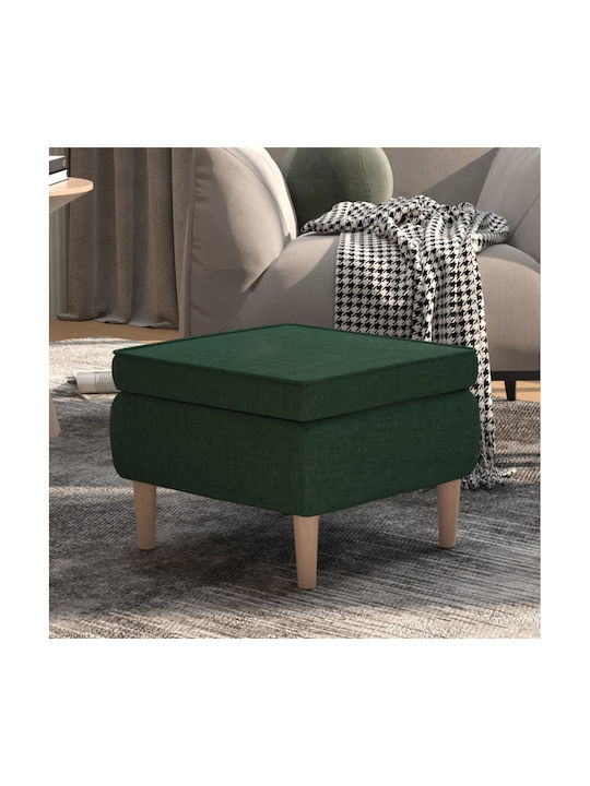 Stool Footstool Upholstered with Fabric Dark green 55x54.5x42cm