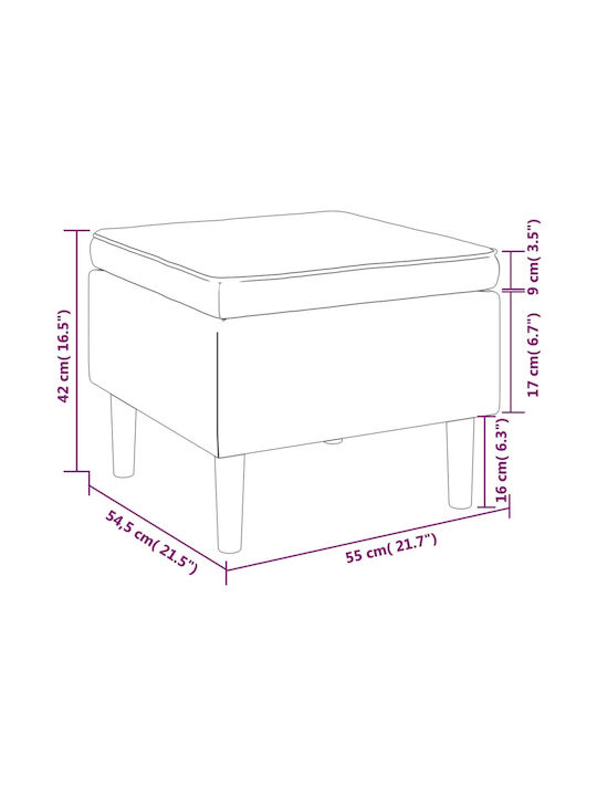 Stoff Fußhocker Bordeaux 55x54,5x42cm