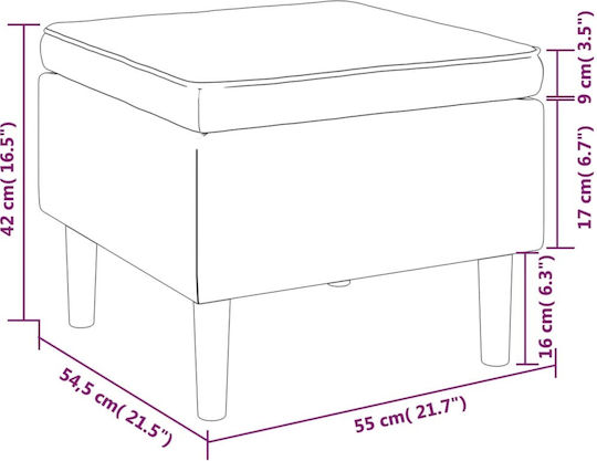Stoff Fußhocker Bordeaux 55x54,5x42cm