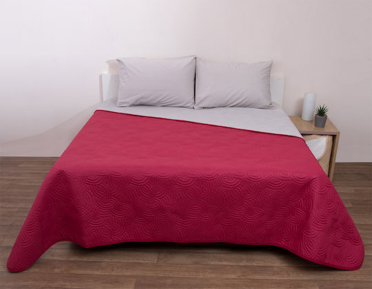 Viopros Κουβερλί Μονό Μπορντό / Γκρι 160x230cm Viopros Κουβερλί Μονό Μπορντό / Γκρι 160x230cm