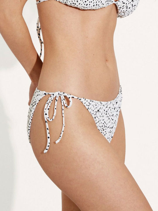 Bikini Slip mit Schnürchen Weiß