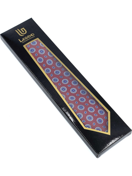 Legend Accessories Silk Men's Tie Printed Burgundy