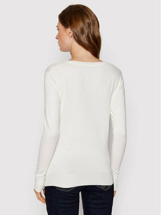 Guess Women's Long Sleeve Pullover with V Neck Beige
