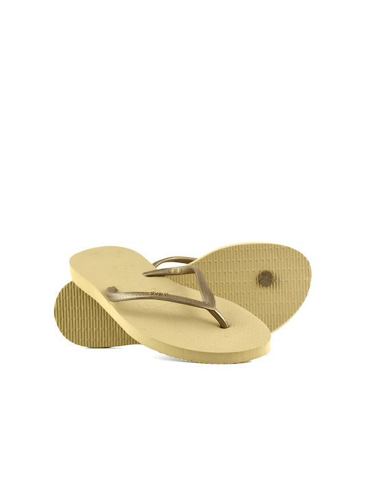 Dupe Charme Women's Flip Flops Gold