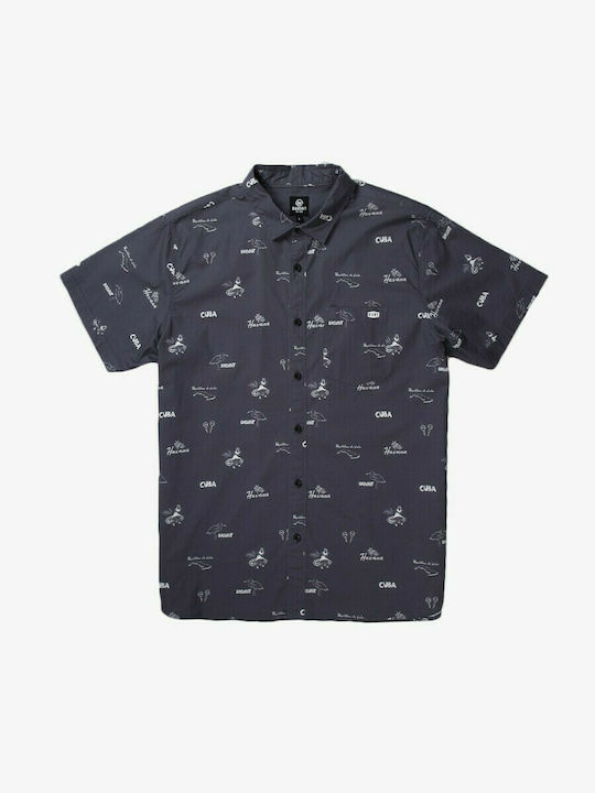 Basehit Men's Shirt with Short Sleeves Regular Fit Navy Blue