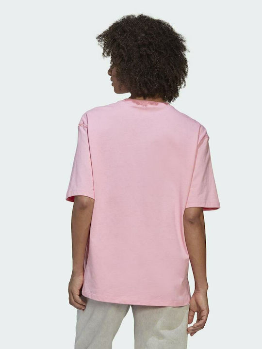 Adidas Καλοκαιρινή Γυναικεία Βαμβακερή Μπλούζα Πιτζάμας Ροζ