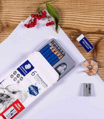 Staedtler Mars Lumograph Set von 6 Bleistiften Blau