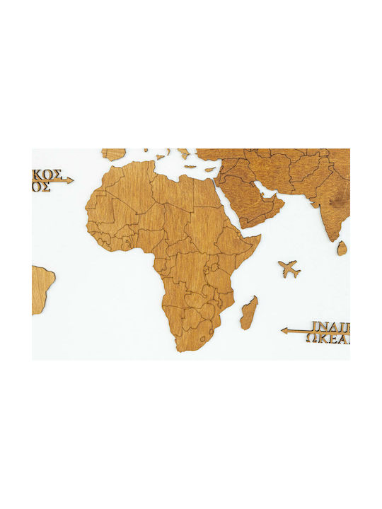 Wall Decor World Map Handmade Wooden 115x65cm
