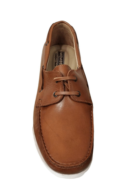 Boat Lace Up Men's Leather Boat Shoes Brown