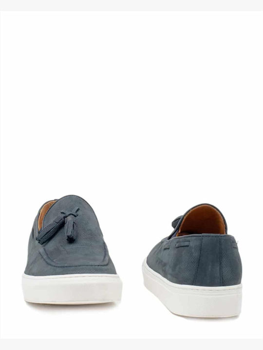Δερμάτινα Ανδρικά Loafers σε Μπλε Χρώμα