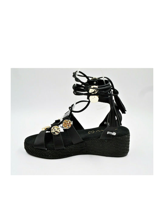 Envie Shoes Women's Ankle Strap Platforms Black